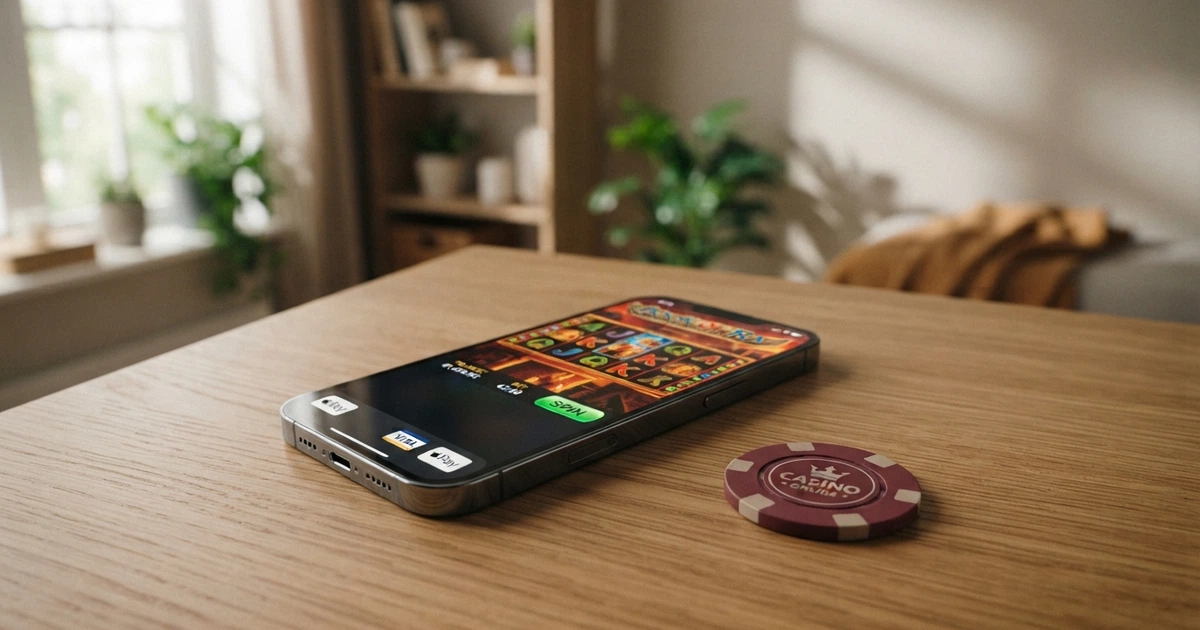Interfaccia di Google Pay su uno smartphone Android con il logo del portafoglio digitale in evidenza, accanto alla schermata di un casinò online
