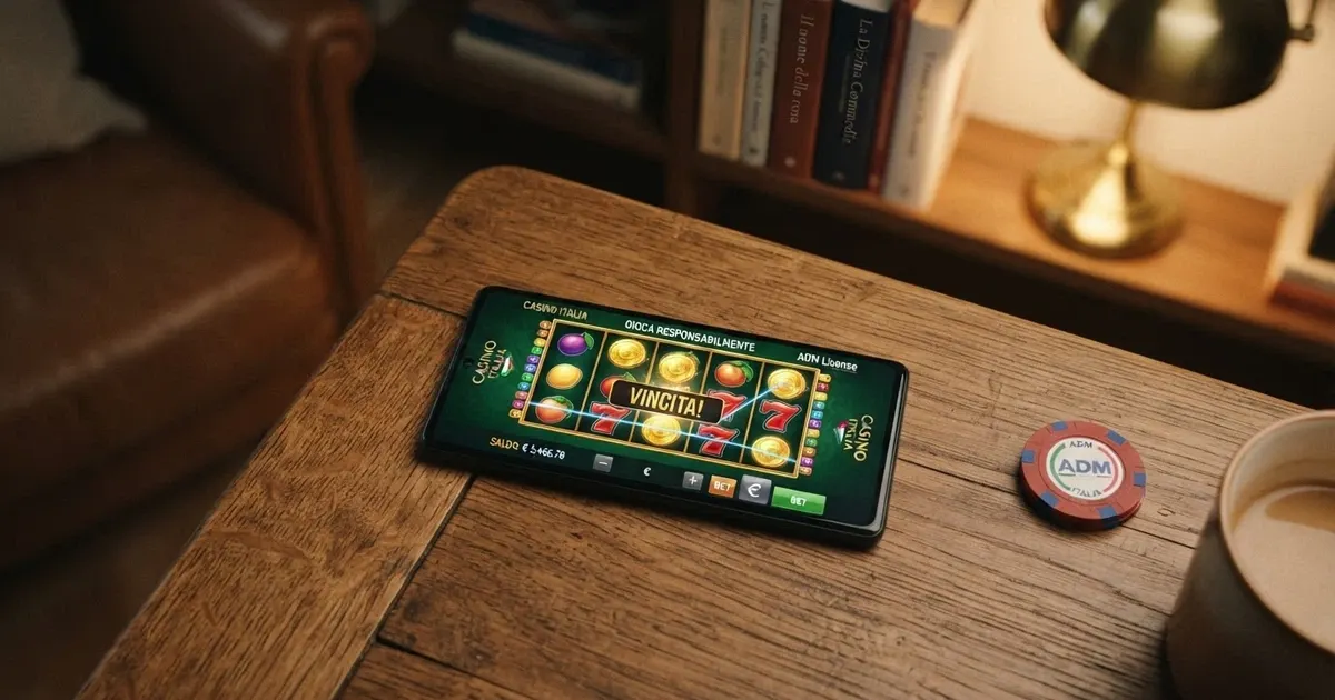 Un'interfaccia di casinò online regolamentato con simboli di protezione, licenza e lucchetto di sicurezza in evidenza sullo schermo