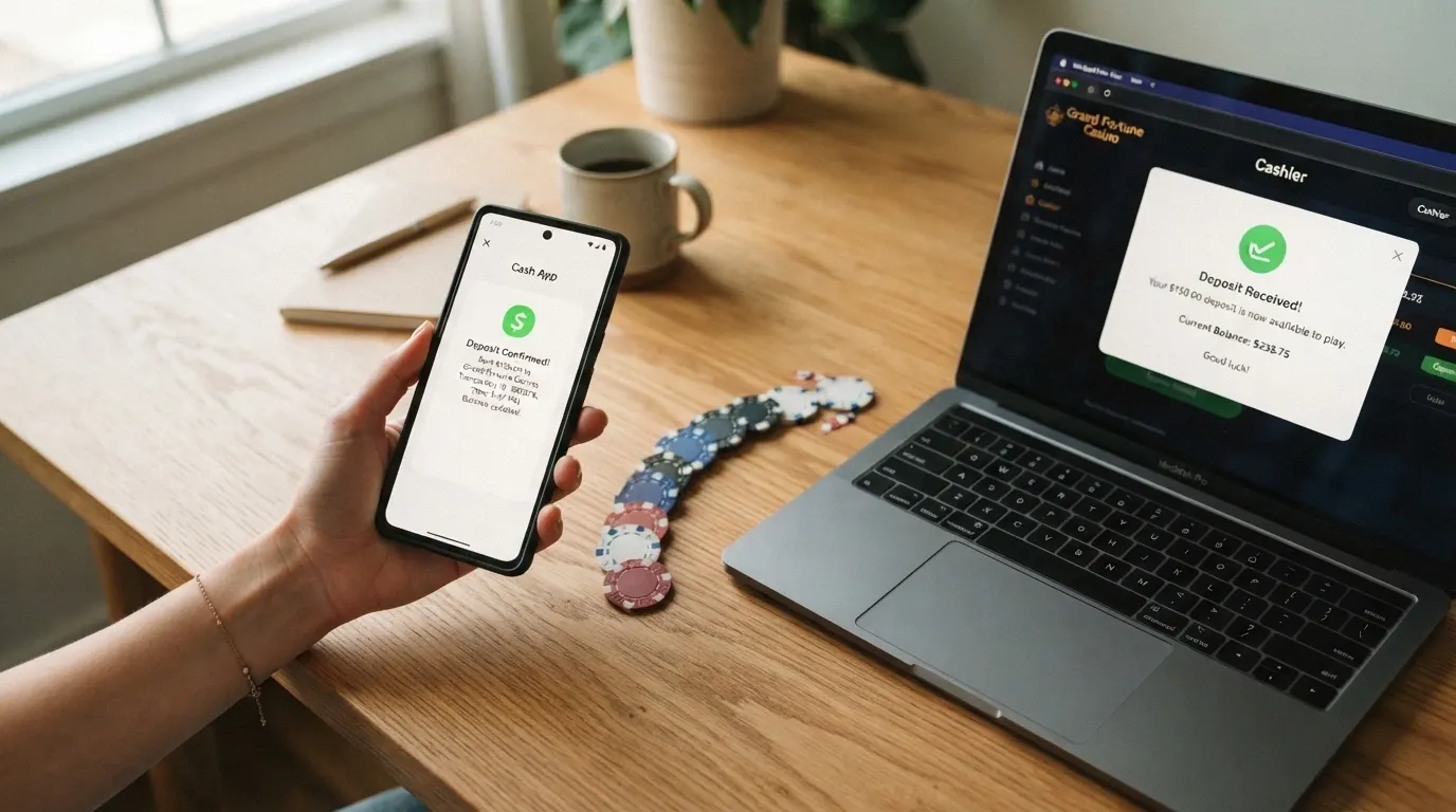 Schema visivo che mostra il flusso del denaro: dall'app Satispay al casinò (deposito istantaneo) e dal casinò all'IBAN collegato via bonifico SEPA (prelievo)