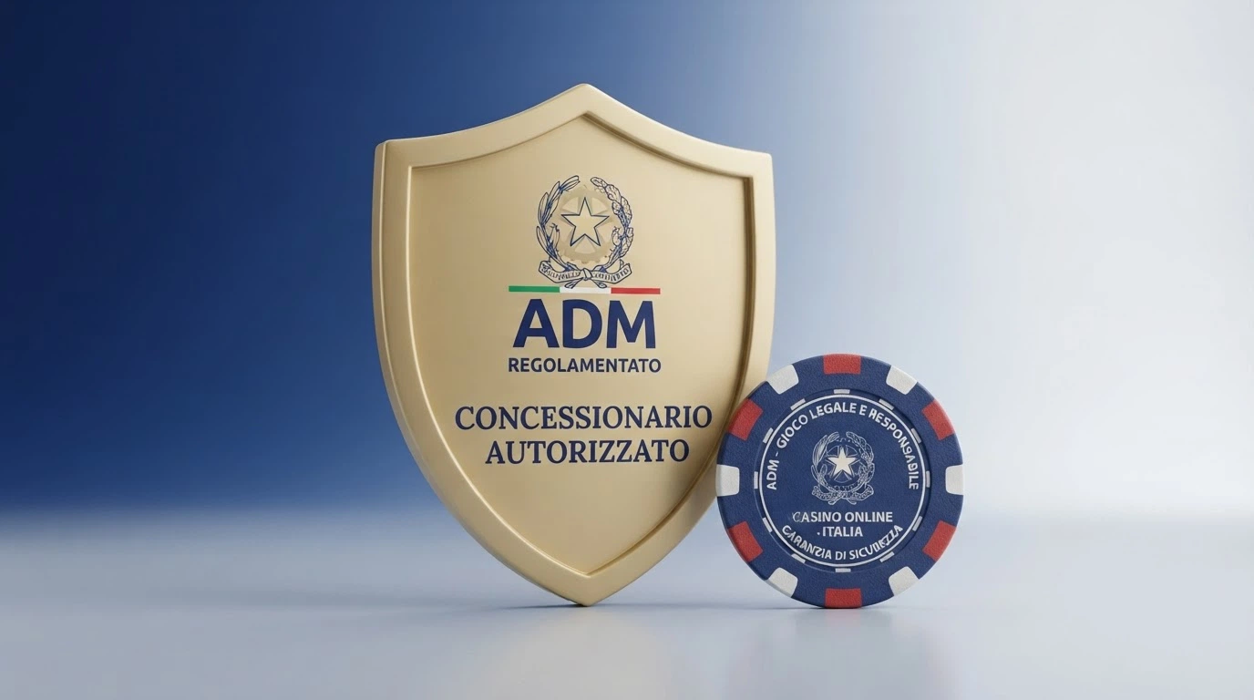 Logo ufficiale ADM accanto alla dicitura «Concessionario autorizzato» e al numero di concessione