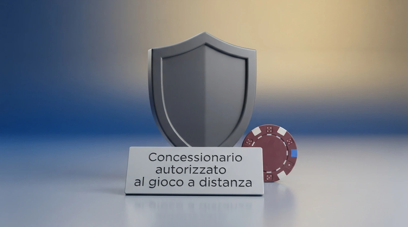 Il logo ufficiale dell'Agenzia delle Dogane e dei Monopoli accanto alla dicitura «Concessionario autorizzato al gioco a distanza»