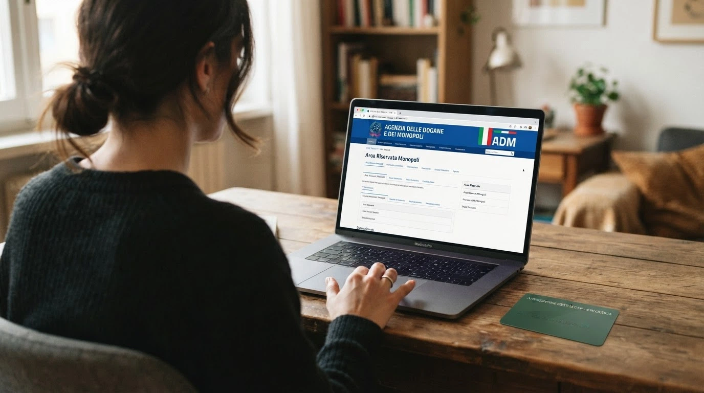 Il logo dell'Agenzia delle Dogane e dei Monopoli accanto alla licenza di un casinò online autorizzato