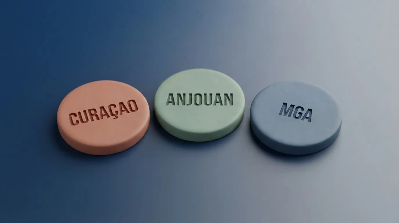 Una mappa o griglia che confronta le licenze estere dei casinò non AAMS (Curaçao, Anjouan) con l'assenza della concessione ADM