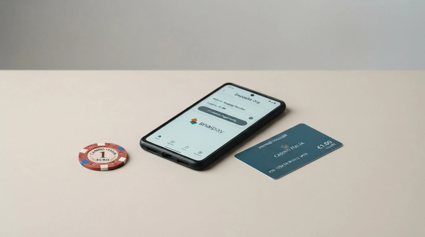 Una Scratch Card, un telefono con l'app Snaipay aperta e il logo di un Punto Vendita, affiancati su uno sfondo neutro.
