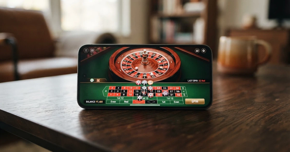 Schermata di un casinò mobile aperto su smartphone con l'interfaccia di gioco in primo piano e il logo ADM visibile