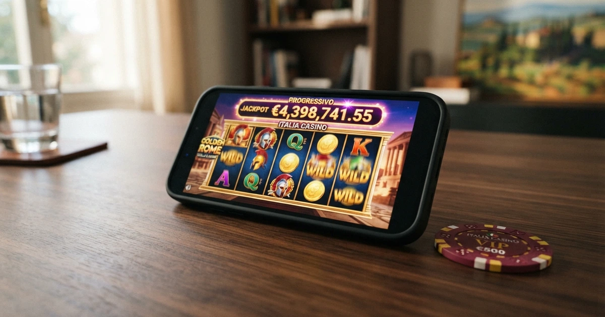 Interfaccia di una slot machine online con jackpot progressivo, con i rulli in primo piano e il montepremi in evidenza nella parte superiore dello schermo